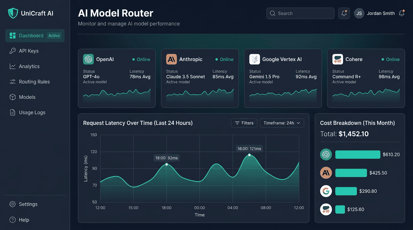 UniCraft Dashboard